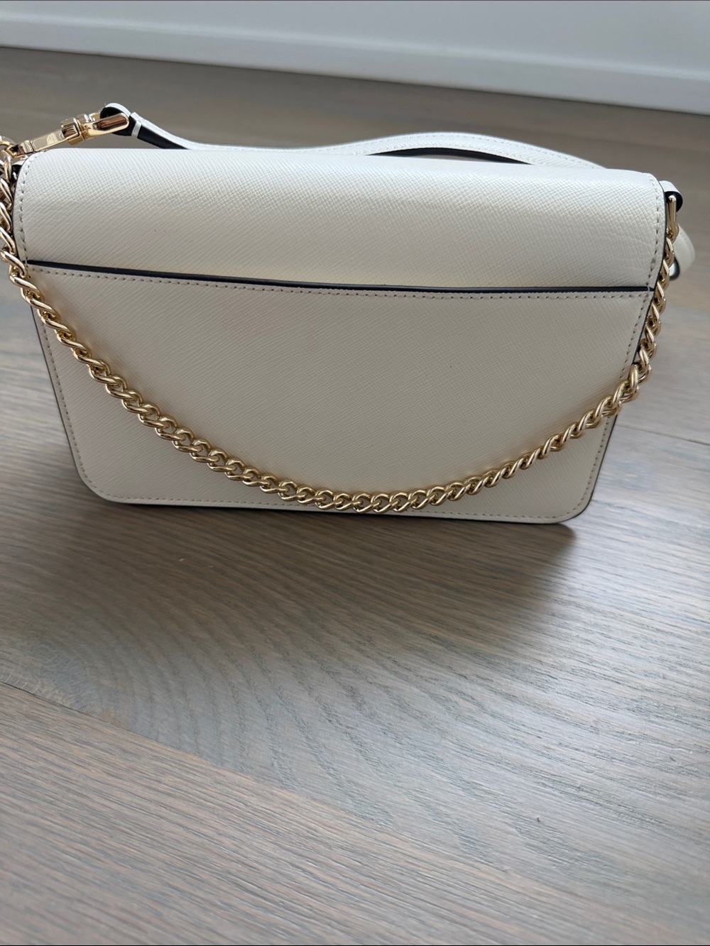 kate spade Ivory Leather Crossbody with Gold Chain - Picture 2 of 12